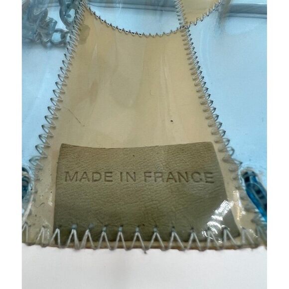 Rare Vintage CHANEL Blue and Beige PVC Stitched Patchwork CC Logo Should… - Picture 13 of 16